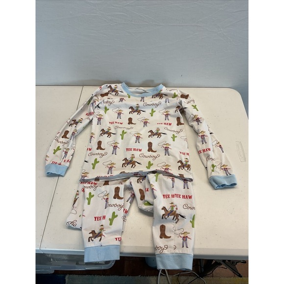 Cecil and Lou size 7 Boy/ Girl Pajama set Cowboys Texas Rodeo long sleeve - Picture 1 of 9